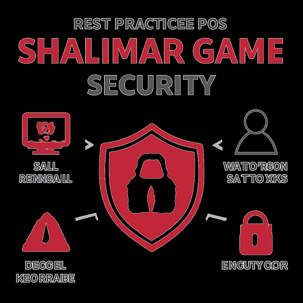 An educational diagram illustrating Shalimar Game security practices.