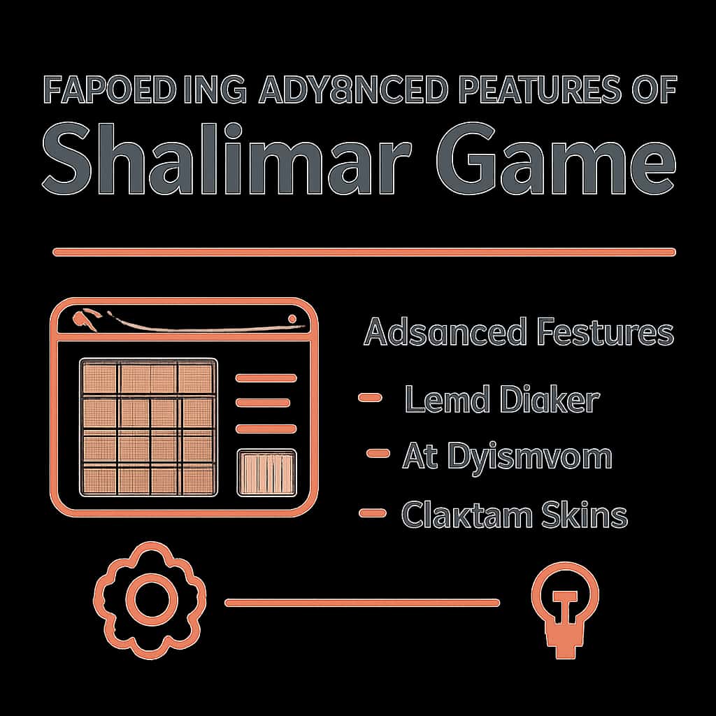 An educational diagram outlining the advanced features of Shalimar Game.