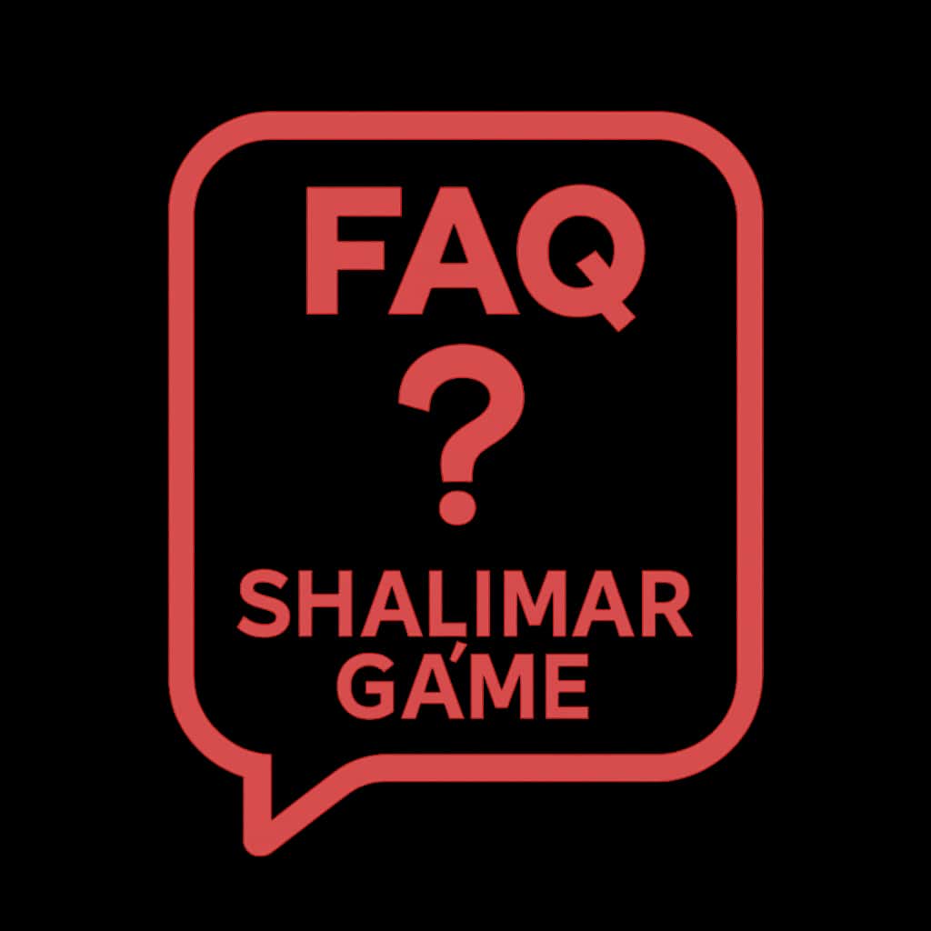 A badge representing FAQ about Shalimar Game Services.