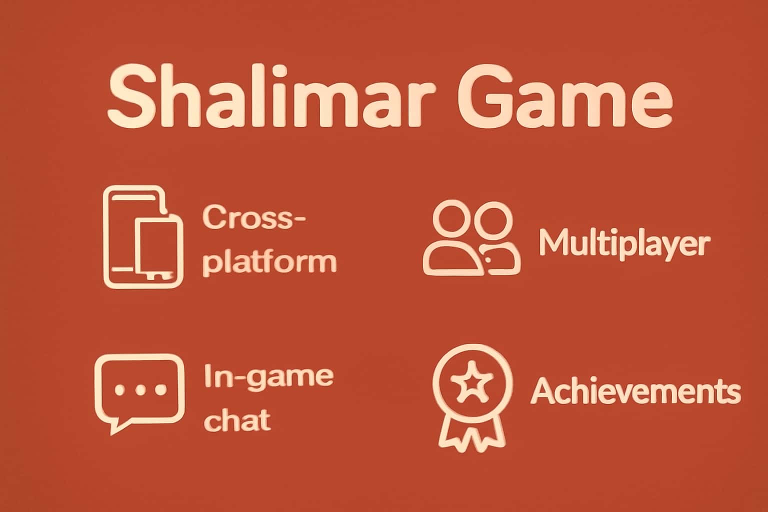 An informative scene showcasing the features of Shalimar Game Platform with relevant text.