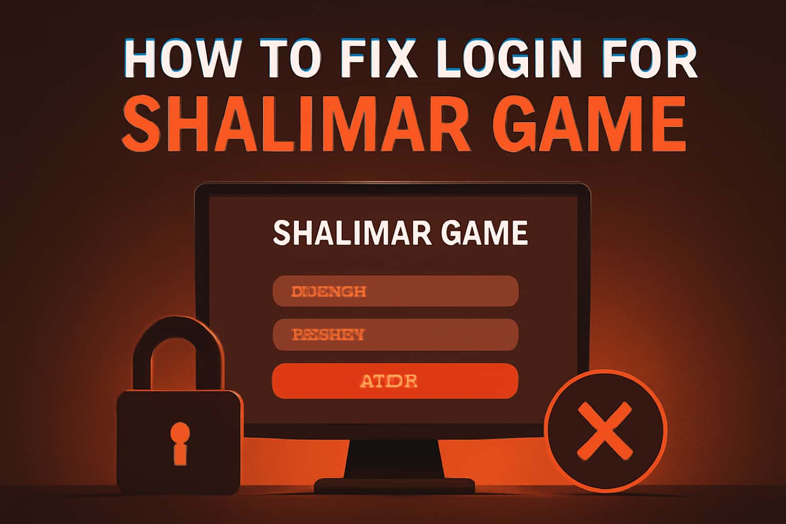 Informational graphic about fixing login issues for Shalimar Game