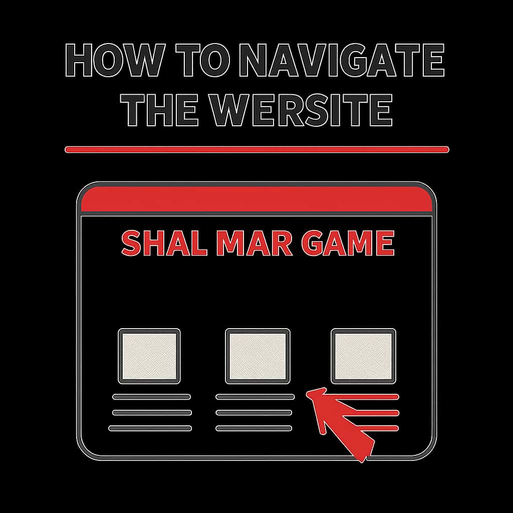 An educational diagram illustrating website navigation steps.