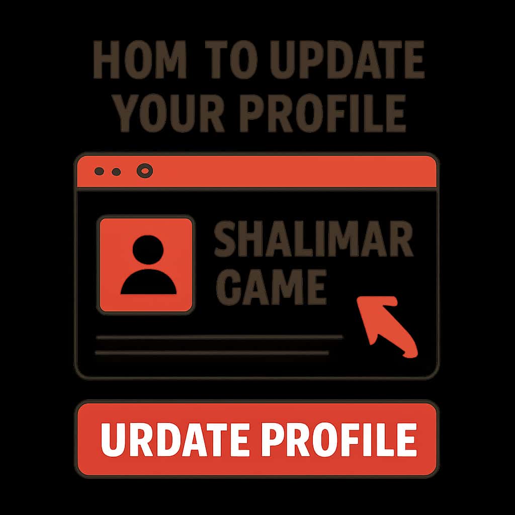 A flowchart illustrating the steps to update a Shalimar Game profile.