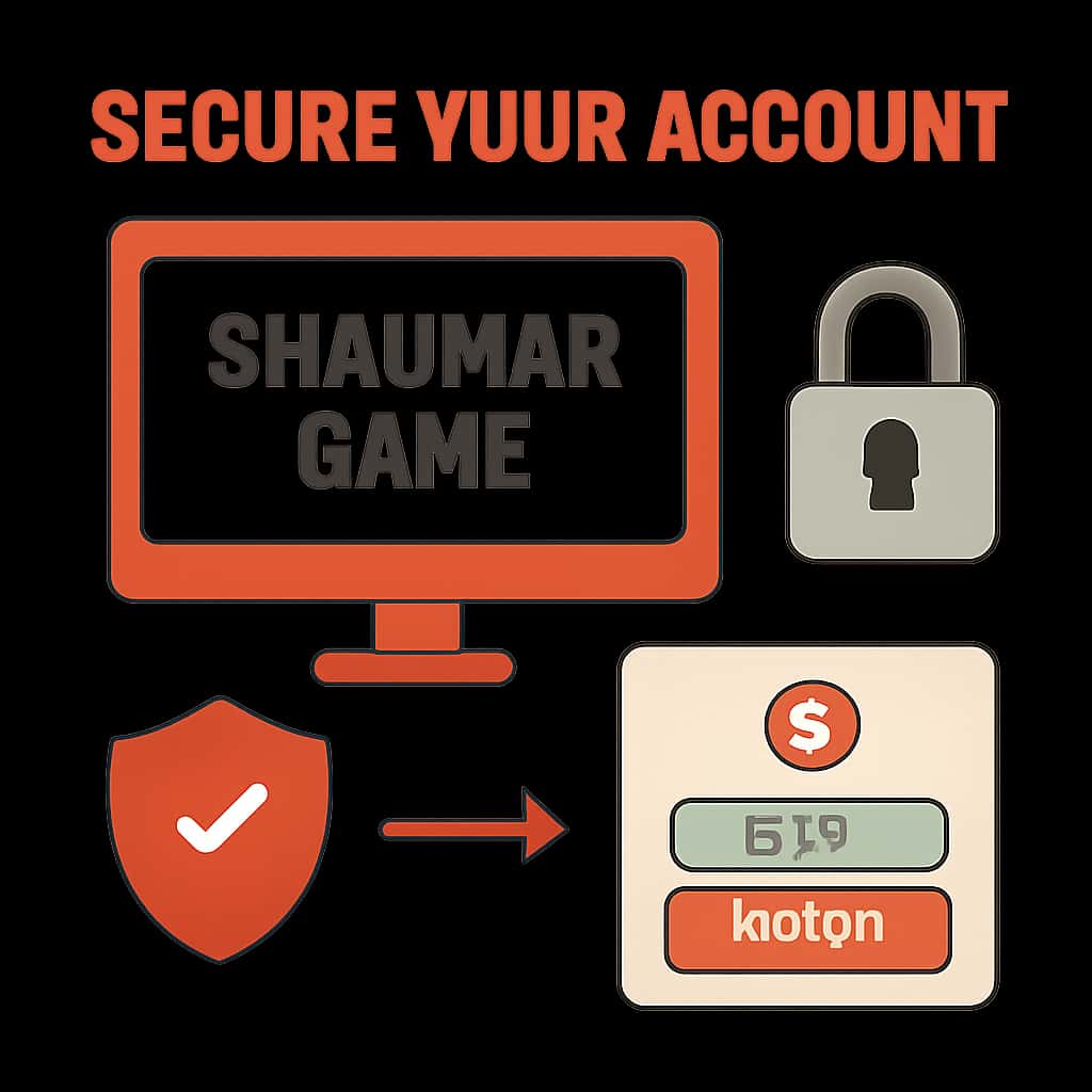 Illustration of security steps for Shalimar Game account.