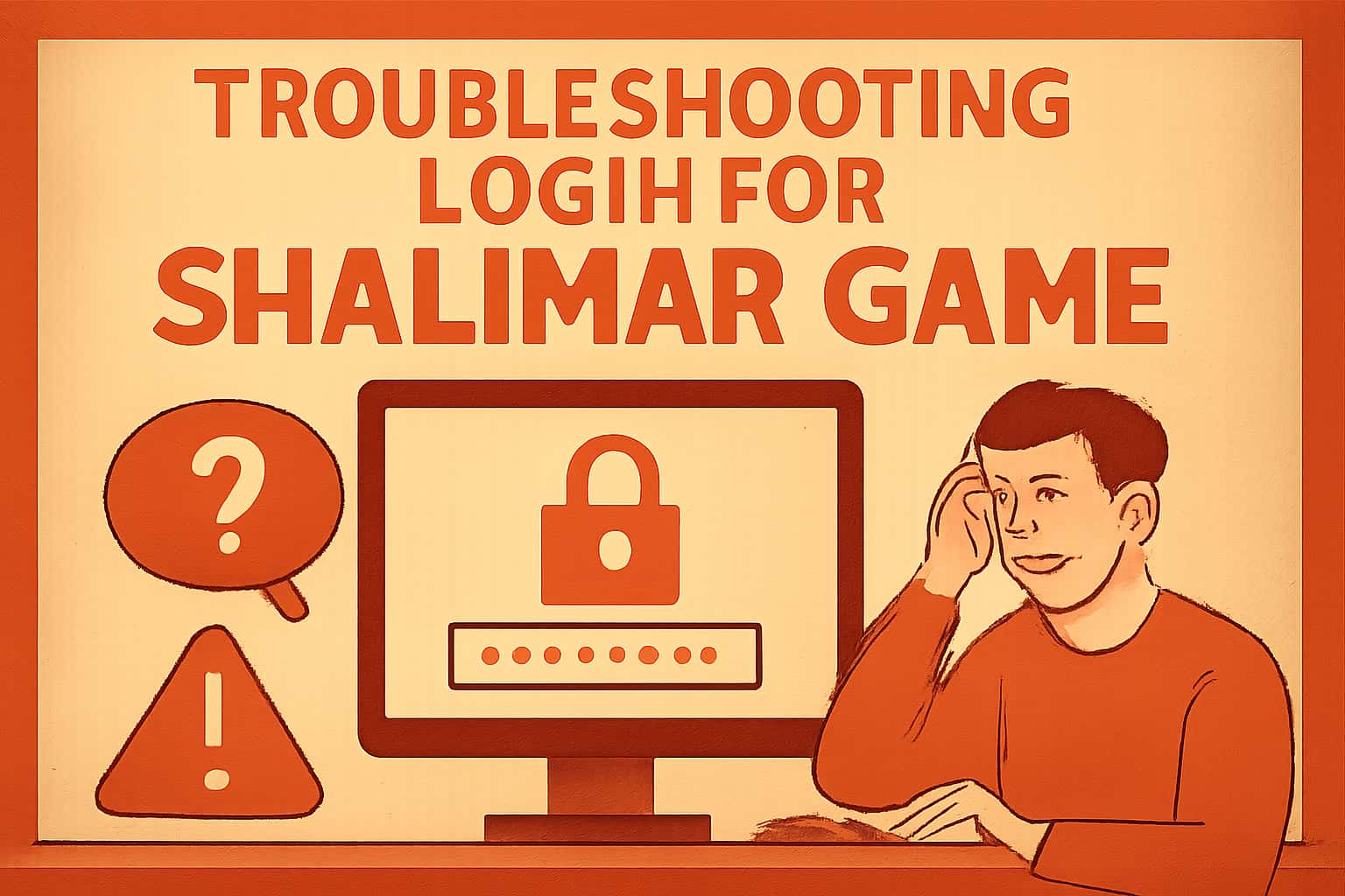 Informational scene depicting troubleshooting login for Shalimar Game.