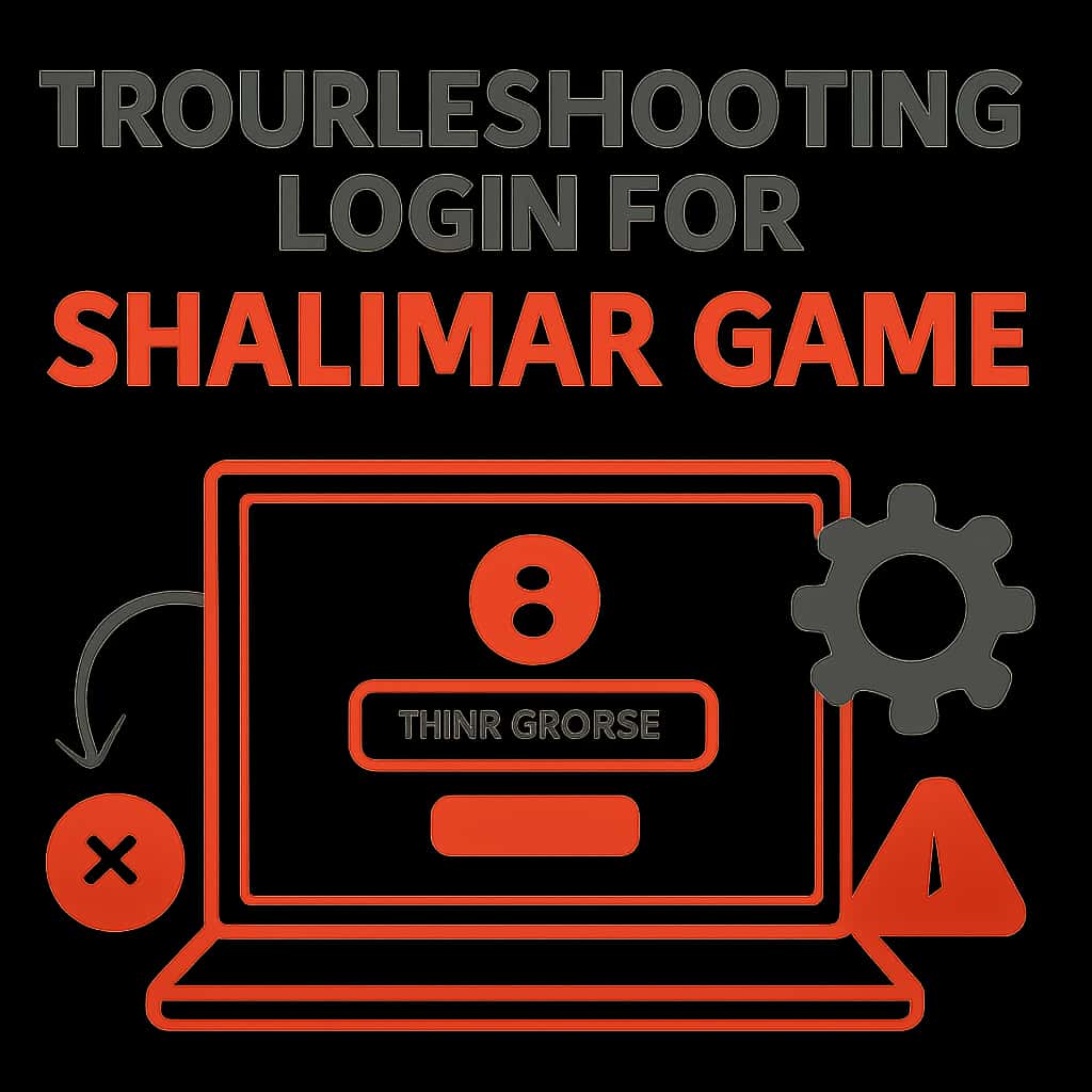 Diagram illustrating login troubleshooting steps for Shalimar Game.