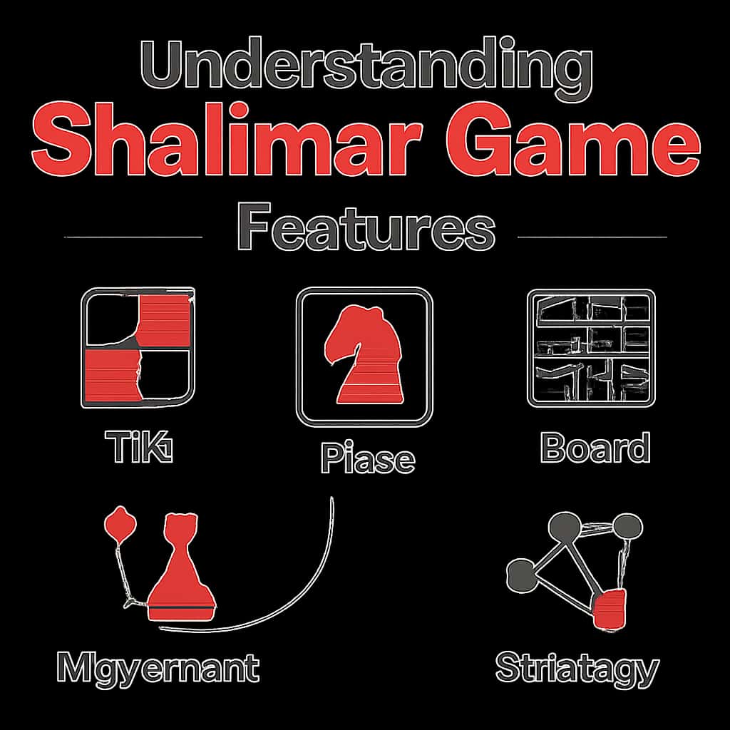 An educational diagram explaining key features of the Shalimar Game.